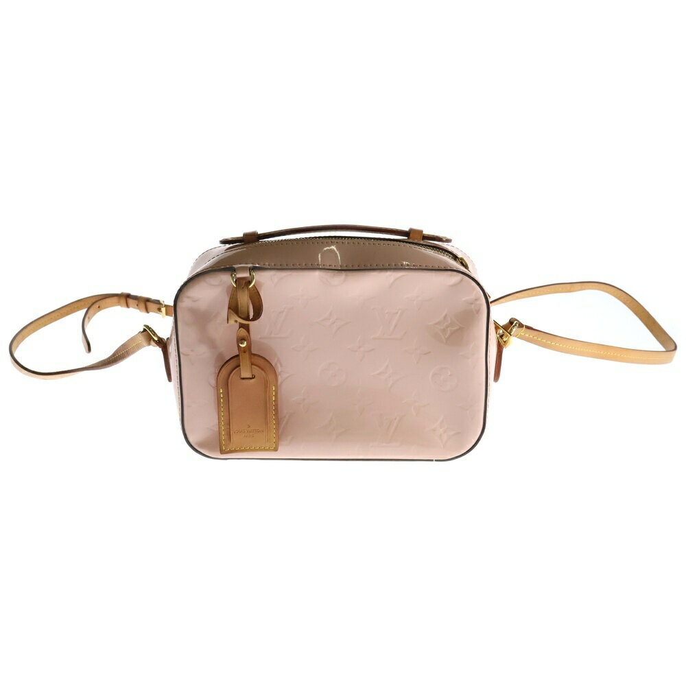 Louis Vuitton Vernis Santa Monica Shoulder Bag Pink Brown Patent Leather